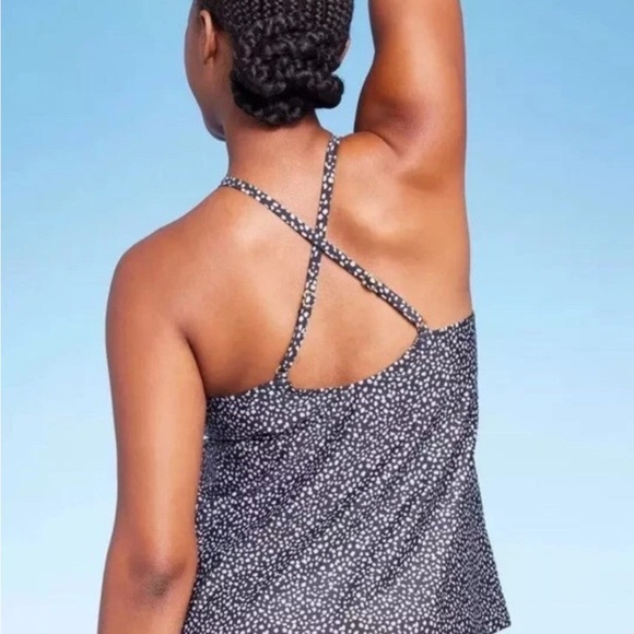 Kona Sol Size XS (0-2) Women's High Neck Tankini Top Black Swimsuit - Picture 5 of 10